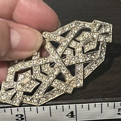 7 OLD ANTIQUE VICTORIAN MIXED METALS RHINESTONE FILIGREE PINS BROOCH