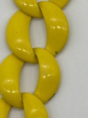 Vintage Napier Necklace of Bright Yellow Coated Enamel Chunky Chain Links Signed