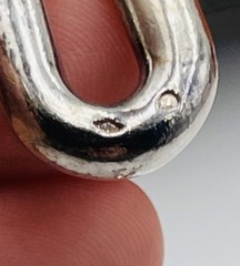 Hermes Paris Vintage French Sterling Silver H Cuff Bracelet