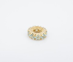 Storywheel 14k Blue Topaz Slide Charm Yellow Gold 8.5mm Nancy Brown CHS2289