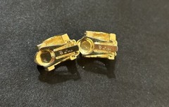 Vtg TJ M USA Half Moon Roped Earrings Silver Gold Toned Clip On Stud Cuffs