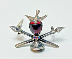 1880’s Antique Theosophical Fine Silver Brooch Trinity Holy Grail Spirit Spear