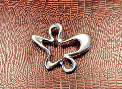 Georg Jensen Splash Brooch #321 – 4.5 cm  x  3.7 cm Sterling Silver 925 Denmark