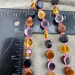 Vintage Western Germany Necklace Layered Beaded Glass Brown Pink 23”