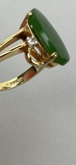 Vintage 70s 18kt HGE Gold Plate Aventurine Cocktail Ring 8.75