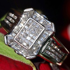 14k multi tone gold size 7 ring 1.25ct diamond invisible set handmade 7.1gr N10
