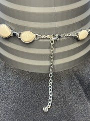 Vintage Napier Link Necklace Bracelet Cream Silver Tone