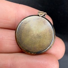 Vintage Gold Filled Locket Round Army Navy Sailor Sweetheart READ