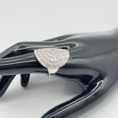 Mandala 925 Sterling Silver Dome Cocktail Ring Pave CZ Statement Jewelry