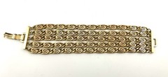 Vintage Signed Barclay Gold Tone Chunky Multi Strand 5 Chain Bracelet 7″