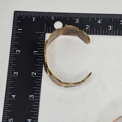 Vintage Cuff Bracelet Lot Gold Tone Hammered Wide Statement Boho Runway Minimal