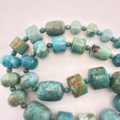 Jay King Necklace Turquoise Blue Carved Graduated Chunky Sterling Silver 925