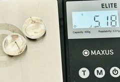 Vintage Modernist 925 Sterling Silver Oblong Puffy Dome Post Earrings 13.05 Gr.