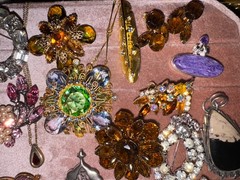 Rhinestone Vintage Jewelry Brooch Lockets Crystal Coro Juliana Weiss Robert Hobe