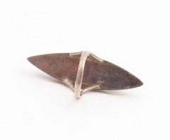 925 Sterling Silver Vintage Ring Marquise Shape Black Onyx Band Sz 5.5 RG35454