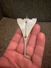 Large 3.75” Modernist Concord Jet Plane British Airways Sterling Silver Brooch