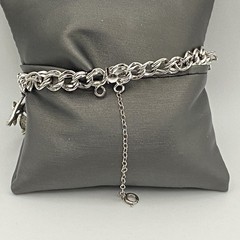 Vintage 70’s Sterling Silver 7″ Variety Charm Bracelet Double Link Safety Chain