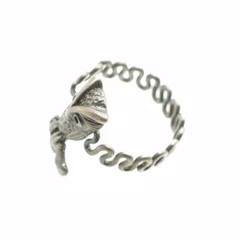 Vintage Southwestern Sterling Silver Owl Cutout Ring Size 5.5 Expanded Signed P