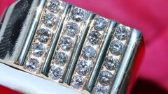 14k yellow gold ring 0.60ct natural diamond size 9 vintage handmade 7.9gr