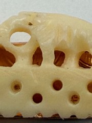 Vintage Paul-Lin Faux Ivory Elephant Bar Tie Carved Celluloid Look