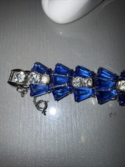 Vintage 5 Link Juliana Blue Keystone Rhinestone Bracelet