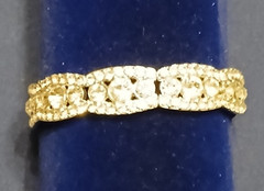 Vintage Midcentury 1950’s Rhinestone Stretch Link Bracelet 2.25″ diameter