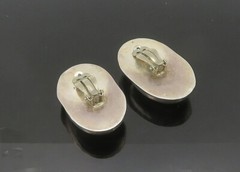 MEXICO 925 Silver Vintage Swirl Dome Heavy Non Pierce Earrings EG10512