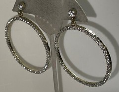 Vintage Signed SUGARFIX Gold Tone Rhinestone Pierced Earrings Z-30