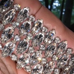 XXL B. David Brilliant Huge Clear Crystal Ice Marquis Rhinestone Estate Bracelet