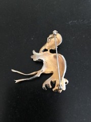 Vintage Ostrich Brooch Unique Old Rhinestones As Pictured 2”