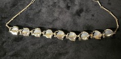 Vintage Unbranded Moonstone & Rhinestone Necklace/Choker
