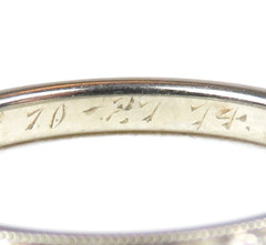 Antique 1920’s Orange Blossom Traub 18K White Gold Wedding Band Ring 4.75 UK-J