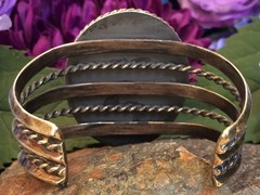 92 GRAM STERLING SILVER SPIDERWEB TURQUOISE NAVAJO SOUTHWESTERN STYLE BRACELET