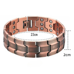 Unisex Bracelet, Arthritis Pain Relief, Vintage Retro, Magnetic, Red Copper