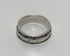 Vintage 925 Sterling Silver Spinner Rope Band Ring Size 7.75