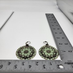 Fabulous bold enamel metal pierced dangle earrings Spring flowers boho