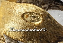 Yellow & White Gold flower Brooch Vintage 1960s-70s Celebrity N.Y. Classy