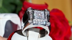 925 sterling silver size 11.25 ring 3.50ct cubic zirconia invisible set 17.90gr