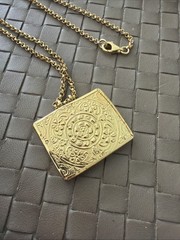 Vintage 18k Gold Hand Painted Indian Charm Pendant Necklace Plated