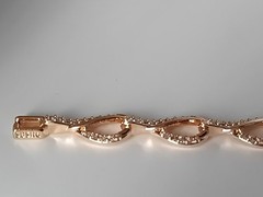 Vintage 1990-s Rolled Gold Zircons Bracelet- Hallmarked 585 RG!!