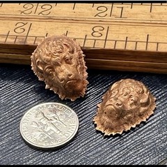 2 Pcs Vintage Brass Buffalo Head Stamping Detailed Rare Findings Artisan Crafts