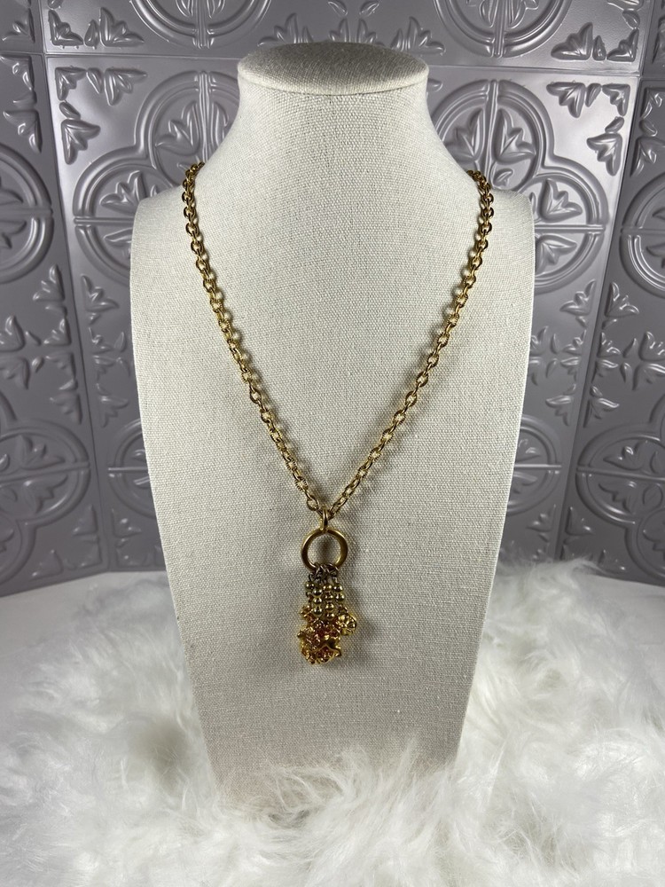 Vintage Signed Liz CLAIBORNE Charm Holder – Pendant Necklace