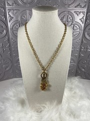 Vintage Signed Liz CLAIBORNE Charm Holder – Pendant Necklace