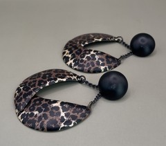 Edgar Berebi Women’s Hoop Earrings Pierced Cheetah Animal Print