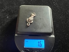 JEZLAINE CAT Brooch Pendant Signed Sterling Silver 925 1.6 grams