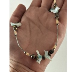 Vintage Shell Fetish Bird and Heishi Bead Choker 1970s – 1990s