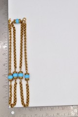 Accessocraft NYC Vintage Station Chain Necklace Turquoise Beaded Signed BinBE