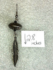 Vintage Silver Southwest Feather Dangle Earrings Oxidized USA Made 2.8″ 8441