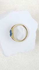 Vintage Gold Tone Heart Shaped Turquoise Ladies Ring Marked 88 – Size 8
