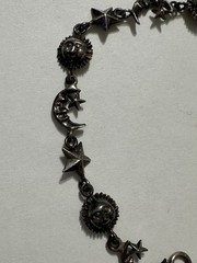 Vintage Sterling Silver 925 Sun Moon Star Link Bracelet